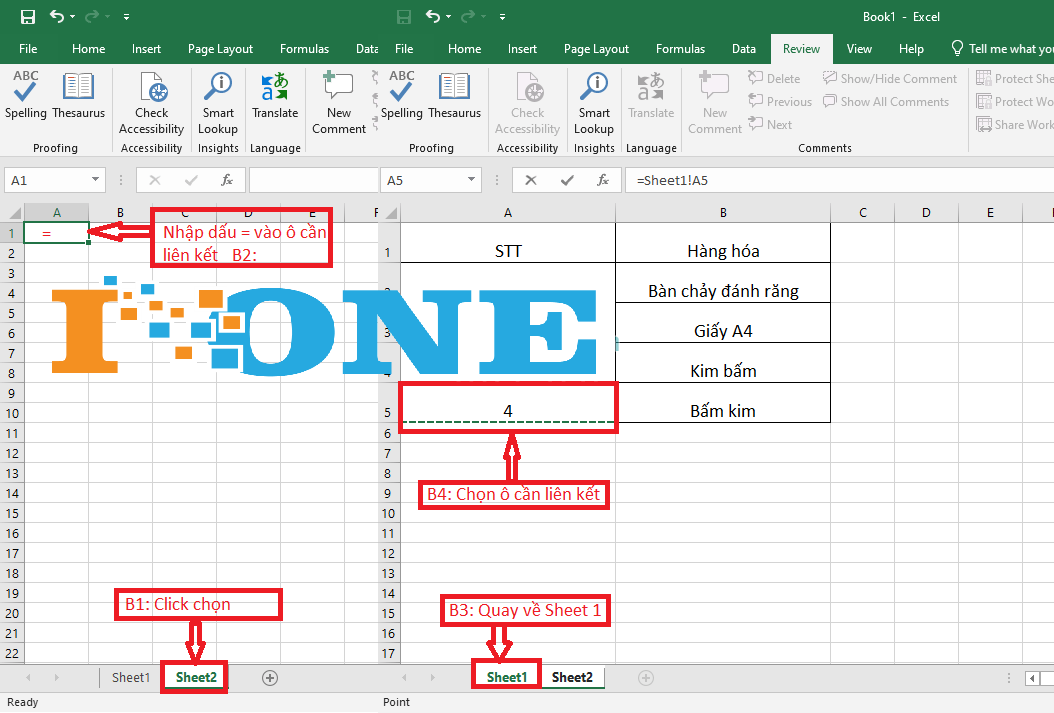 Làm việc với nhiều bảng tính trên cùng một trang Excel