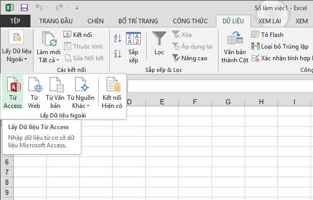 Nhập dữ liệu trong Excel